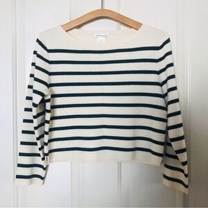 Club Monaco Striped Black and White Women's Knit Top Size Large NWOT